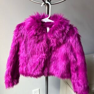 Cropped faux fur jacket